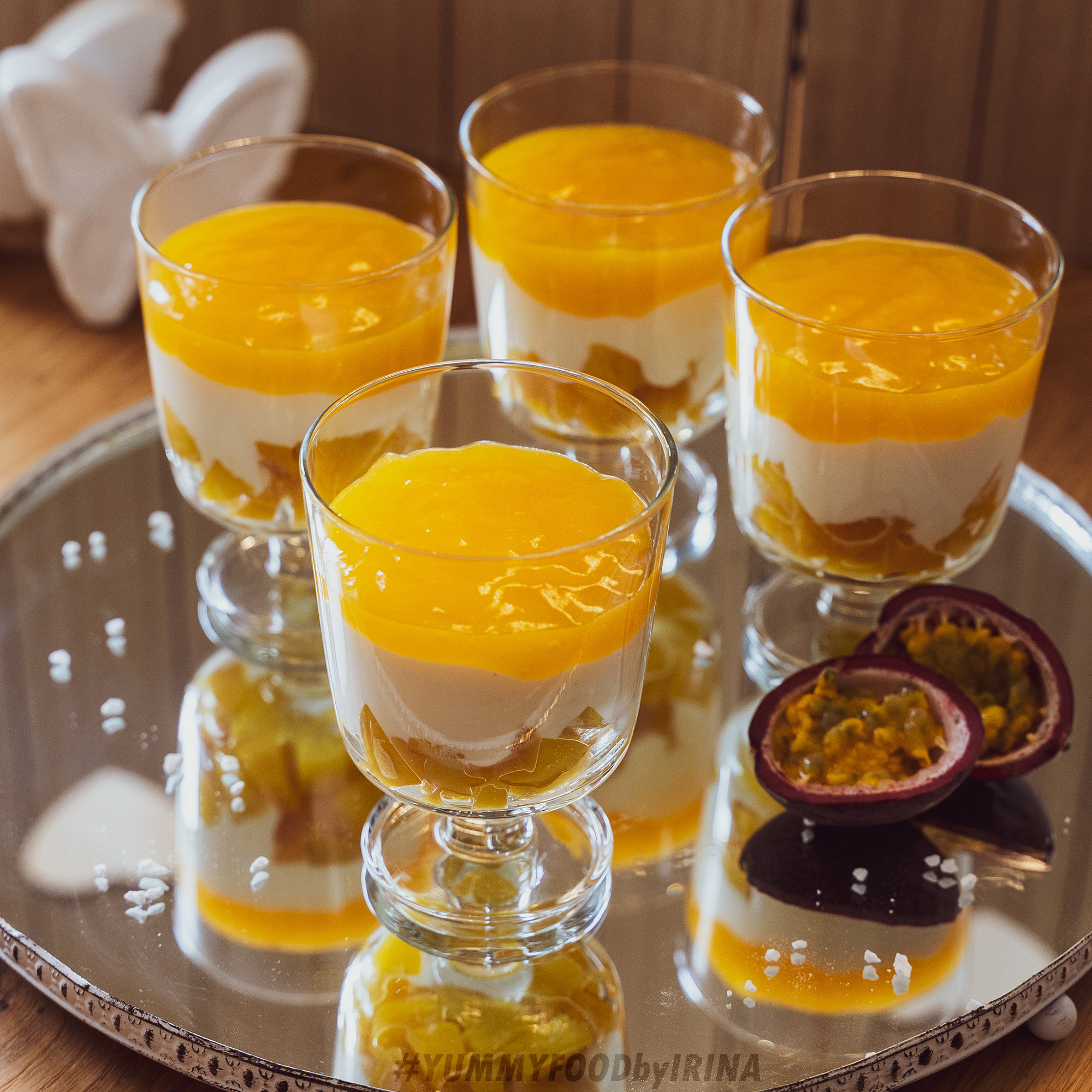 Rezept: Pfirsich-Maracuja-Dessert - #YUMMYFOODbyIRINA Rezept: Pfirsich-Maracuja-Dessert - #YUMMYFOODbyIRINA